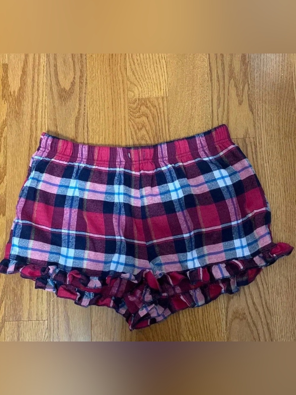 Bobbie Brooks Sleepwear Pink Plaid Ruffle Shorts Size Large